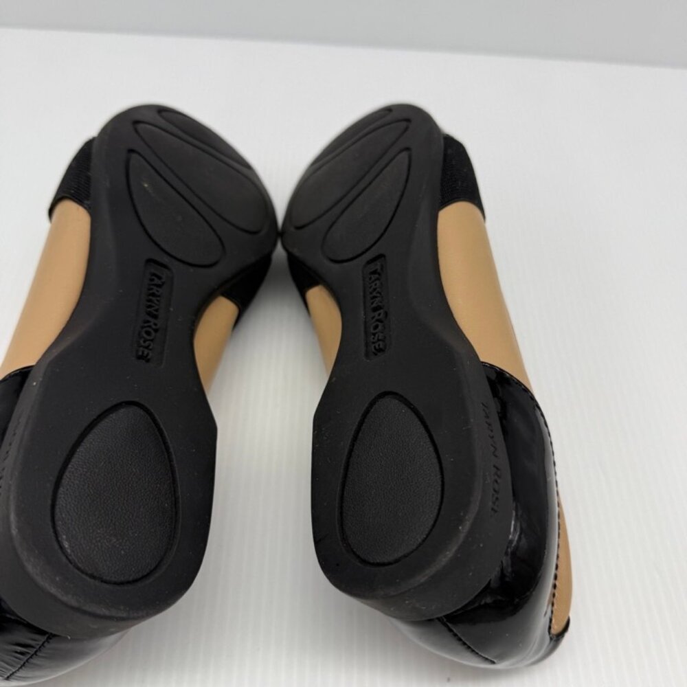 Taryn Rose Traveler Taurus Tan & Black Patent Leather Flat Slip On Loafers 7M - Picture 8 of 9